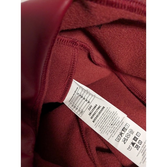 Calzedonia Thermal Skinny Fit Coated Leggings Rosso Scuro Burgundy Red MIP037 M - Picture 12 of 12